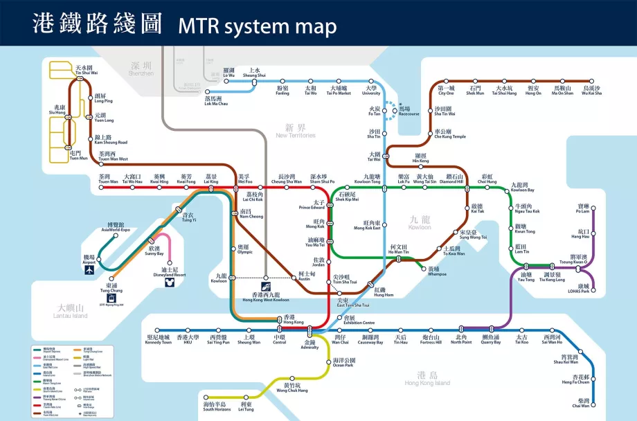 Карта метрополітену MTR