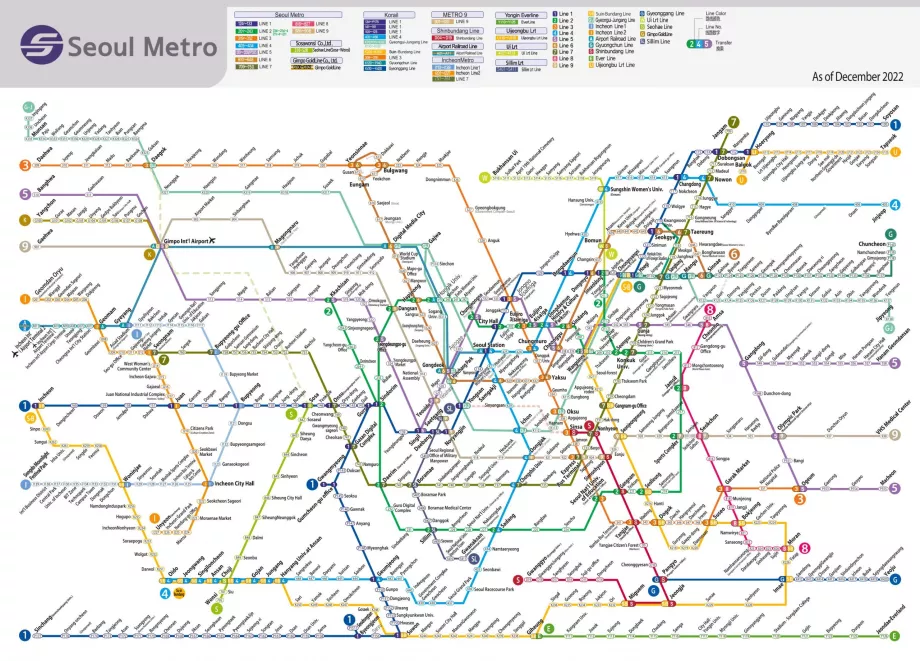 Карта метро Сеула